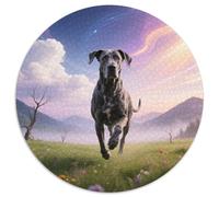 Great Dane 1000pc Round Puzzle Depicting Pet Dog, Designed to Test Wits, Lovely for Cosy Nooks And Sheltered Spots 1000pcs (67.5x67.5cm)