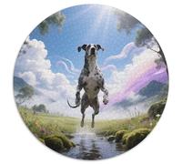 Great Dane 1000pc Round Puzzle with Pet Dog, Offers A Relaxing Yet Challenging Experience, Brilliant for Mindfulness Practice 1000pcs (67.5x67.5cm)