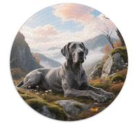 Great Dane 1000pc Round Puzzle with Pet Dog, Offers A Relaxing Yet Challenging Experience, Brilliant for Mindfulness Practice 1000pcs (67.5x67.5cm)