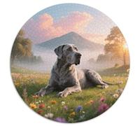 Great Dane 1000pc Round Puzzle with Pet Dog, Offers A Relaxing Yet Challenging Experience, Brilliant for Mindfulness Practice 1000pcs (67.5x67.5cm)