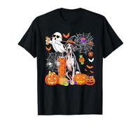 Great Dane As Witch Drinking Coffee Halloween Boo Ghost T-Shirt