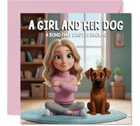 Great Dane Birthday Card for Women - A Girl and Her Dog - Happy Birthday Card for Girls, 145mm Female Greeting Cards