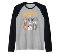 Great Dane Crew Cute Cartoon for Dog Mom & Dad Pet Owners Raglan Baseball Tee