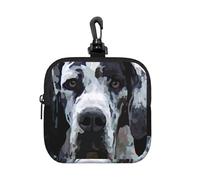Great Dane Dog Art, Square Zipper Storage Bag, Neoprene Coin Purse, Small Wallets, Change Pouch, Change Purse