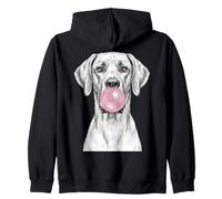 Great Dane Dog Blowing Bubble Gum Sketch Zip Hoodie