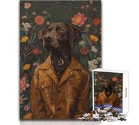Great Dane Dog Botanical 1000 Piece Jigsaws Learning Game for Skill Practice Thoughtful Gift for Happy Moments Size 38x26cm