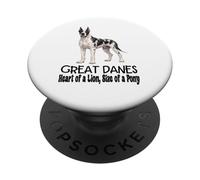 Great Dane Dog Heart of a Lion Size of a Pony Pet PopSockets Adhesive PopGrip