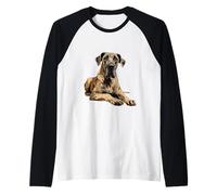 Great Dane Dog Illustration Raglan Baseball Tee