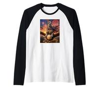Great Dane Dog on Bald Eagle American Flag Glasses USA Raglan Baseball Tee