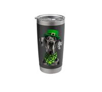 Great Dane Dog St Patrick's Day Shamrock Saint Paddy's Owner Stainless Steel Insulated Tumbler