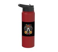 Great Dane Dog Sugar Skull Day of the Dead Stainless Steel Insulated Water Bottle