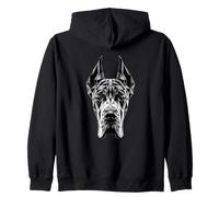 Great Dane Dogs Lover Hunting Dog German Boarhound Zip Hoodie