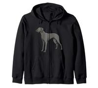 Great Dane Dogs Majestic Silver Great Dane Zip Hoodie
