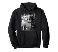 Great Dane Dogs Smoking Street Art Black White Pullover Hoodie