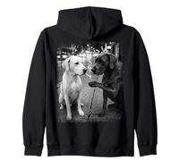 Great Dane Dogs Smoking Street Art Black White Zip Hoodie