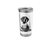 Great Dane Drinking ice Coffee on a Swing b&w DIGOR Stainless Steel Insulated Tumbler