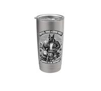 Great Dane Drinking ice Coffee on Motorbike Retro DIGOR Stainless Steel Insulated Tumbler
