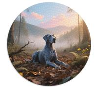 Great Dane Elaborate 1000pc Round Jigsaw with Pet Dog, A Bit of A Brain-Teaser, Best for Office Break Areas Or Evening Leisure 1000pcs (67.5x67.5cm)