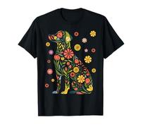 Great Dane Floral Silhouette Dog Lovers Owners T-Shirt