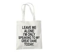 Great Dane Gifts for Dog Lovers Owners - Shopper Tote Bags for Women - Funny Reusable Shopping Bag for Groceries, Gift bags, Book Bag, Travel Bag - 100% Cotton - Leave Me Alone