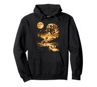 Great Dane Howling To The Moon Pullover Hoodie