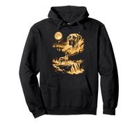 Great Dane Howling To The Moon Pullover Hoodie