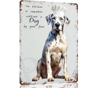 Great Dane Kitchen Art Print,Creative Tin Sign,Funny Novelty Metal Sign,Vintage Wall Decor for Home Door Garden Bar Restaurant Cafe Office Shop Bar Club Sign Gift 8x12 Inch