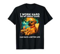 Great Dane Lover I Work Hard Design Funny Great Dane T-Shirt
