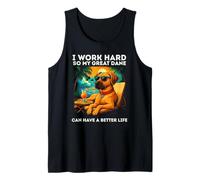 Great Dane Lover I Work Hard Design Funny Great Dane Tank Top