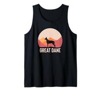 Great Dane Lover Silhouette in Mountain Sunset Design Tank Top