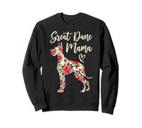 Great Dane Mama Floral Dog Lover Mom Mother's Day Novelty Sweatshirt