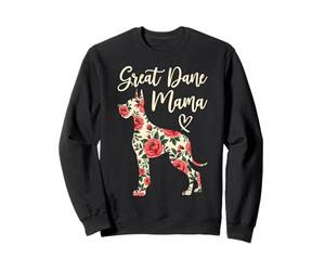 Great Dane Mama Floral Dog Lover Mom Mother's Day Novelty Sweatshirt