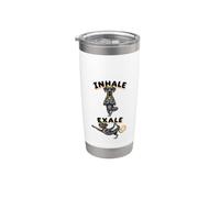 Great Dane Practicing Yoga Inhale - exale DIGOR Funny Stainless Steel Insulated Tumbler