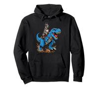 Great Dane Riding T Rex Dinosaur Giant Dog Adventure Ride Pullover Hoodie