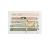 Great Dane Small Glass Worktop Saver - Dogs Themed Humourous Gifts - Smooth Kitchen Chopping/Cutting Board Worktop Protector with Non-Slip Feet 28.5cm x 20cm (11" x 8")