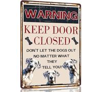Great Dane Vintage Metal Signs Dog Warning Decor Keep Door Closed Don't Let The Dogs Out No Matter What They Tell You Retro Art Sign for Home Office Room Wall 8x12 Inch