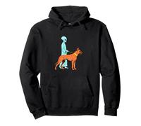 Great Dane w Alien Walking Funny UFO Sci-Fi Pullover Hoodie