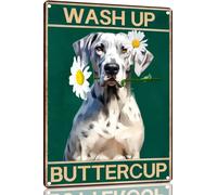 Great Dane Wash Up Buttercup Vintage Aluminum Metal Poster Sign Decor Metal Tin Sign For Cafe Home Retro Club Bar Bathroom Poster Gift 8x12 Inch