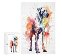 Great Dane Watercolor Dog - Jigsaw Puzzle for Adults, 1000 PCS, Birthday Gift - for Shared Table Time