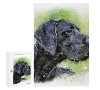Great Dane Watercolor Jigsaw Puzzle, 1000 PCS, Indoor Activity for The Home, A Mindful Leisure Activity for Puzzle Lovers, at Home