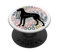Great Dane with Natural Ears Eat Sleep Walk The Dog Mama Mom PopSockets Adhesive PopGrip
