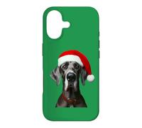 Great Dane With Santa Hat Christmas Xmas Dog Owner Mom Dad Case for iPhone 17