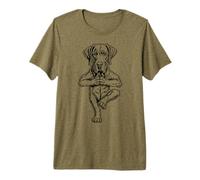 Great Dane Yoga Puppy Dog Funny Dogs Tree Pose Vrikshasana Premium T-Shirt