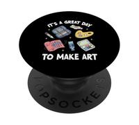 Great Day to Make Art Teacher Artist PopSockets Adhesive PopGrip