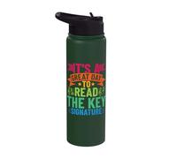 Great Day to Read The Key Signature Orchestra Teacher Stainless Steel Insulated Water Bottle