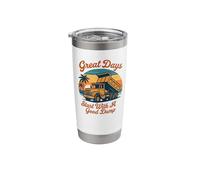 Great Days Start with A Good Dump Funny Dumptruck Stainless Steel Insulated Tumbler