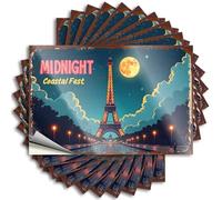 Great Decals Aesthetic Decals, Accessories Cute Pattern Design for Hunting Notebook | Bumper Removable Vinyl Midnight Coastal Fest: A Parisian Night Adventure(8X12CM)