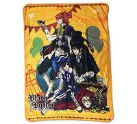 Great Eastern Black Butler B.O.C. -CIEL, Sebastian, and Joker Sublimation Throw Blanket, Cotton, Multi-Colour, 127 x 152.4 x 1 cm
