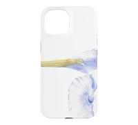 great egret watercolor bird wildlife portrait Case for iPhone 15