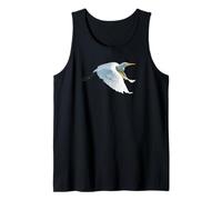 Great Egret Wings Spread White Heron Tank Top